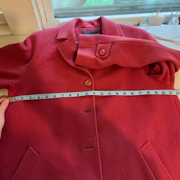Pendleton Pink 100% Lambswool Long Button Front Peacoat Winter Coat - Picture 12 of 15